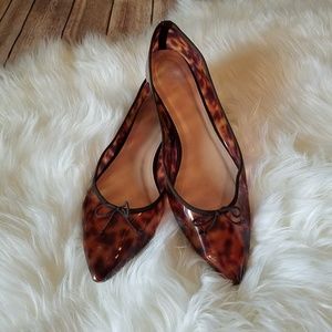 J Crew 10 Gemma Tortoise Flats MSRP $128.00 Brown